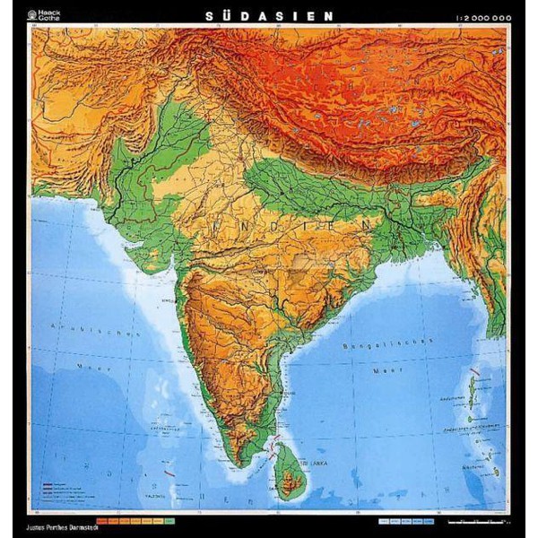 Klett-Perthes Verlag Landkarte Südasien (Indien) physisch