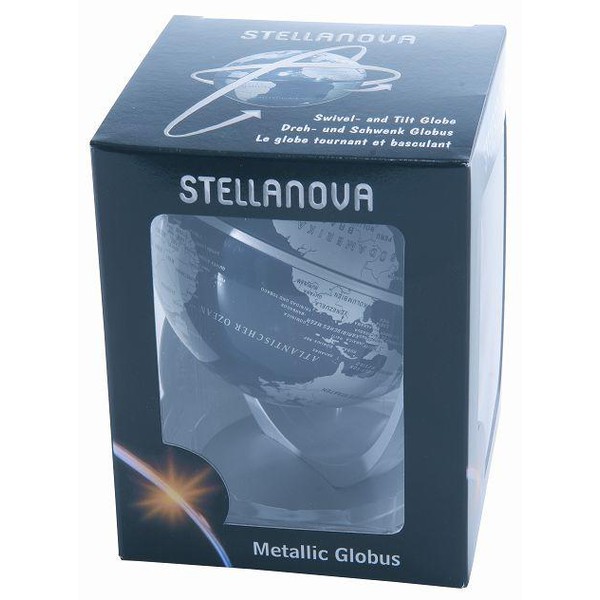 Stellanova Mini-Globus Dreh-Schwenk Globus 881081, silbermetallic-silber