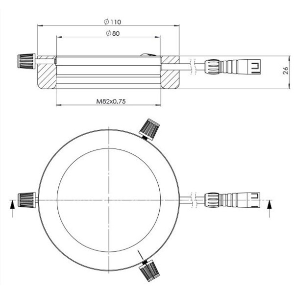 StarLight Opto-Electronics RL5-80 WW, varmvit (3.500 K), Ø 80mm