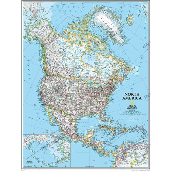 National Geographic Kontinentkarta Continent map north America, politically groïoe