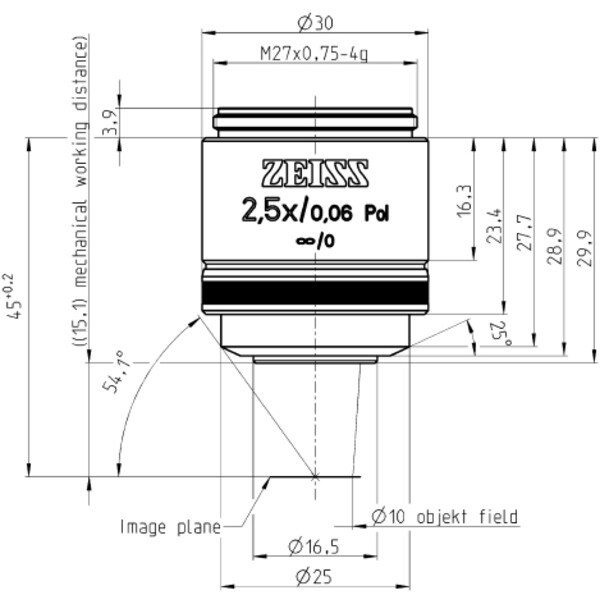 ZEISS Objektiv EC Epiplan-Neofluar 2,5x/0,06 Pol wd=15,1mm