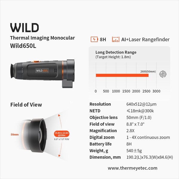 ThermTec Värmekamera Wild 650L Laser Rangefinder