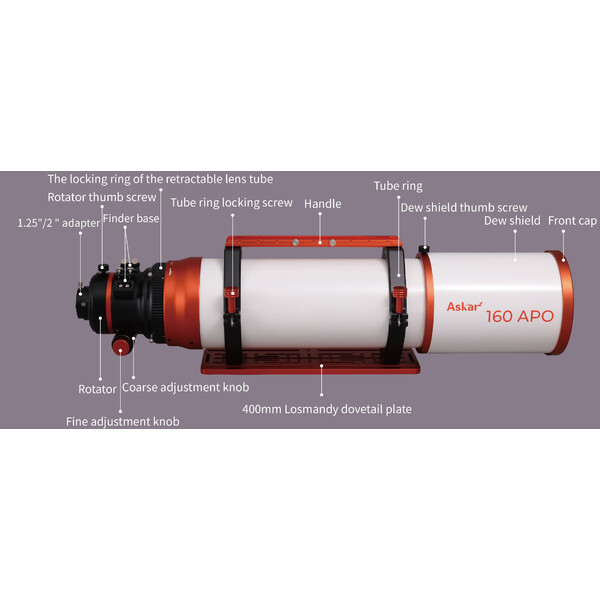 Apokromatisk refraktor AP 160/1120 Triplet OTA