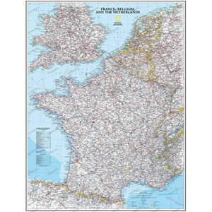 National Geographic Karta Frankrike laminerad