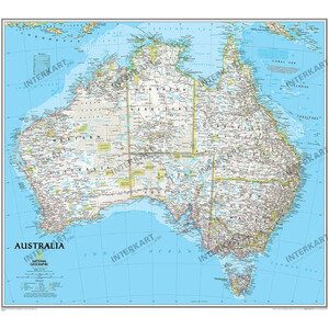 National Geographic Kontinentkarta Continent map Australia, politically