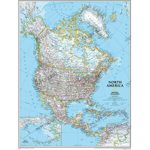 National Geographic Kontinentkarta Continent map north America, politically groïoe