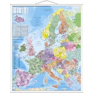 Stiefel Kontinentkarta Europa postnummer (97 x 119 cm)