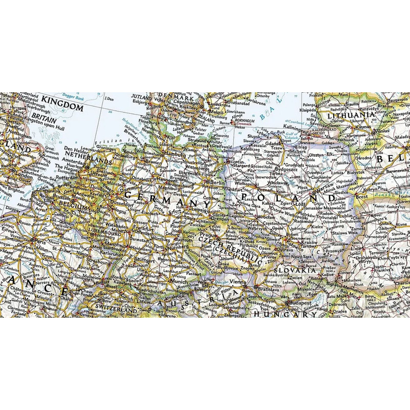 National Geographic Kontinentkarta Europa politiskt, laminerad