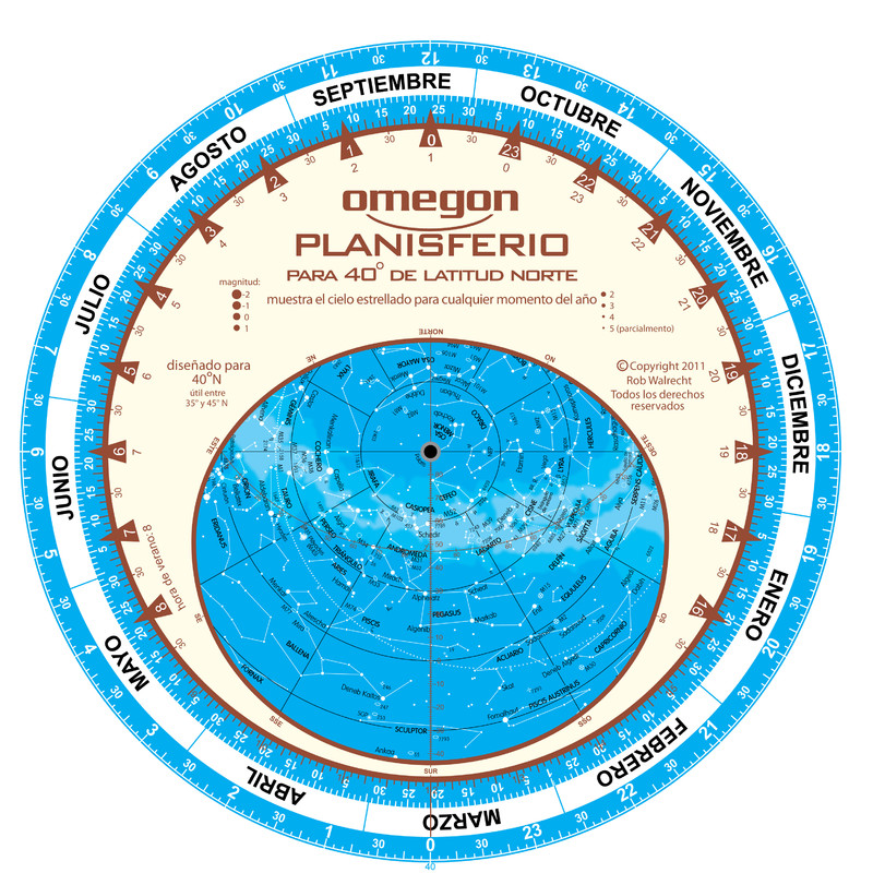 Omegon Stjärnkarta Planisferio 25cm / 40°