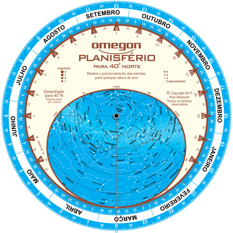 Omegon Stjärnkarta Planisfério 25cm / 40°