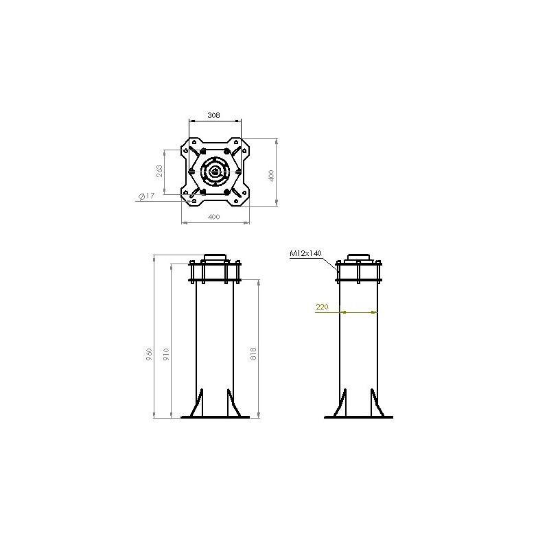 ASToptics Pelare HD PIER (219mm) for Celestron HD Pro Wedge