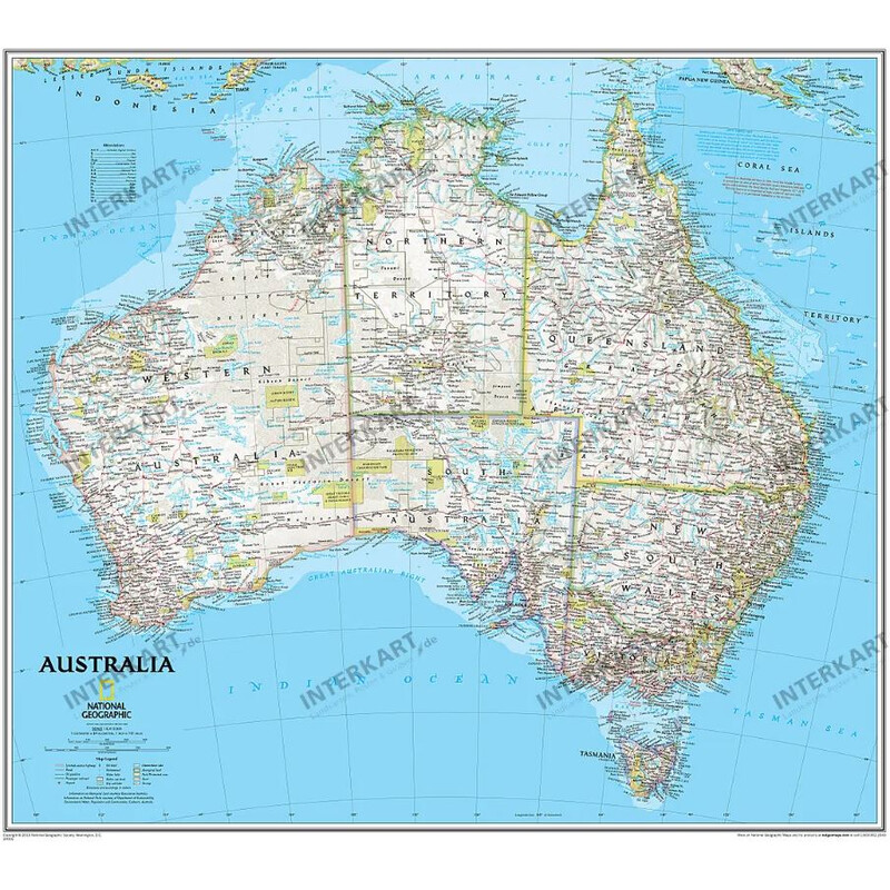 National Geographic Kontinentkarta Continent map Australia, politically