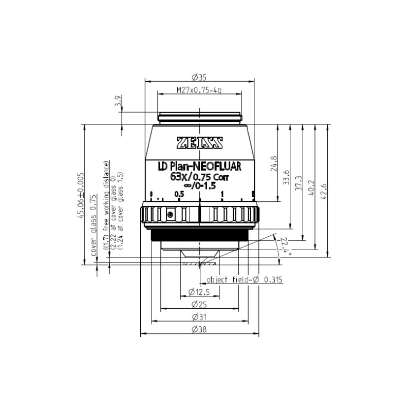 ZEISS Objektiv LD Plan-Neofluar 63x/0,75 Corr wd=2,2mm