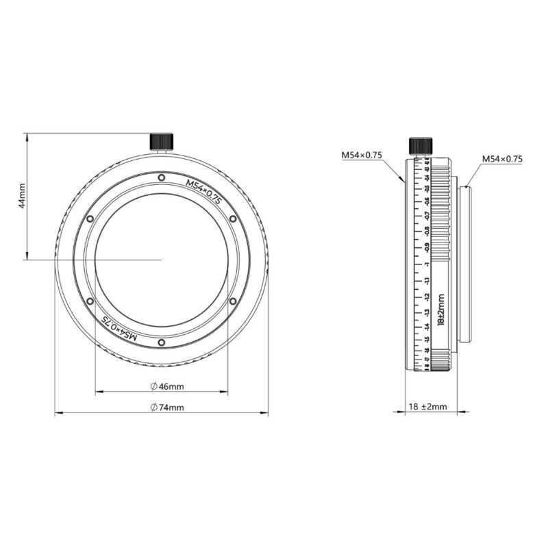 Askar Förlängningshylsa Verlängerungshülse Adapter M54/M54 16-20mm