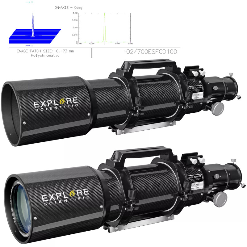 Explore Scientific Apokromatisk refraktor AP 102/714 ED FCD-100 CF Hexafoc iEXOS-100 PMC-8 Wi-Fi GoTo