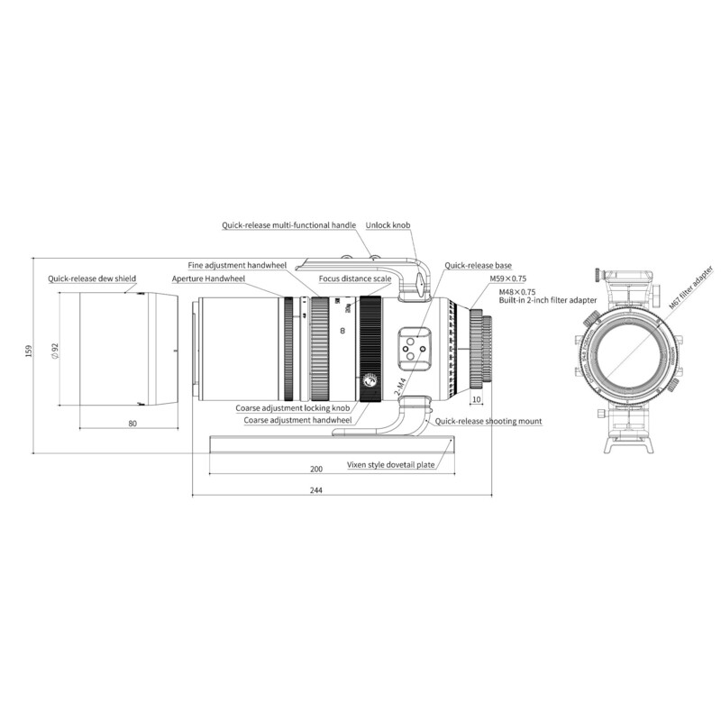 Askar Apokromatisk refraktor AP 55/264 SQA55 OTA