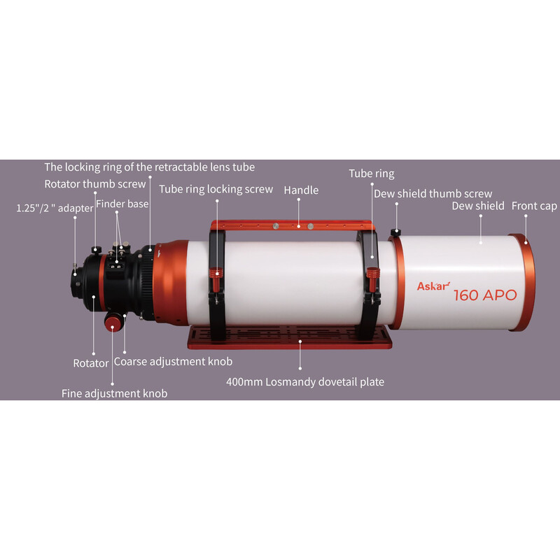 Apokromatisk refraktor AP 160/1120 Triplet OTA